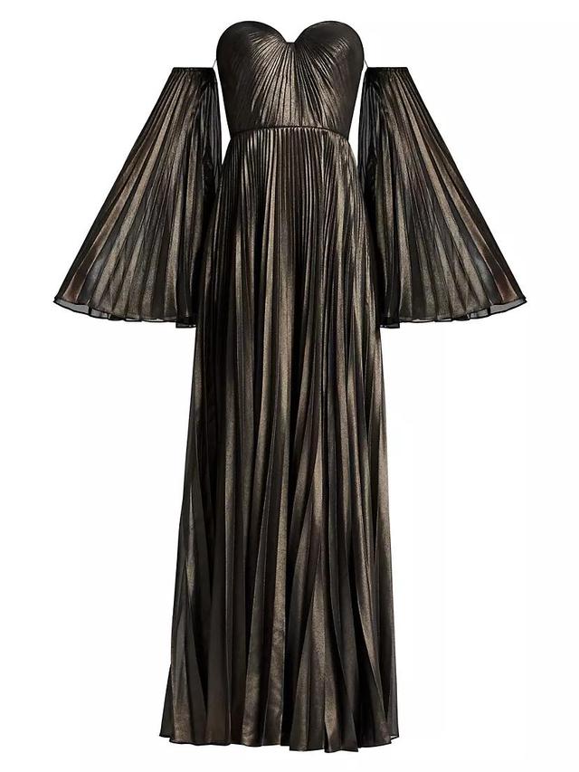 Pleated Off-The-Shoulder Gown Product Image