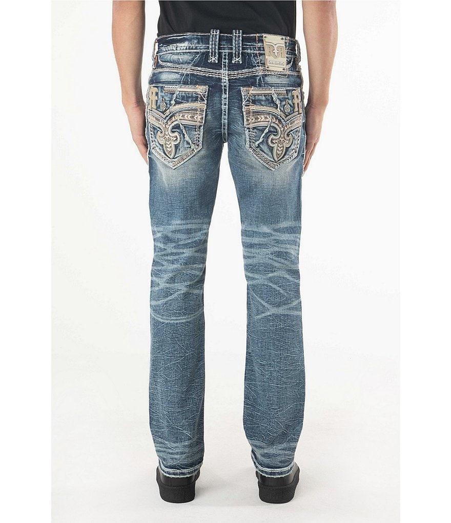 Rock Revival Micah Straight Leg Destructed Jeans Product Image