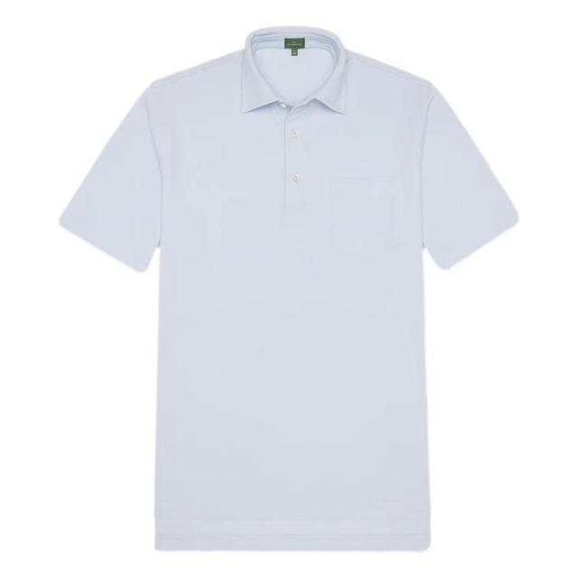 Short-Sleeved Polo Pale Blue Pima Pique Product Image