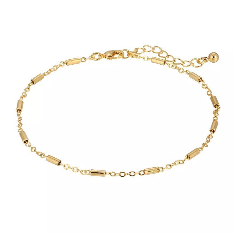 1928 Gold Tone Fine Chain Ankle Bracelet Product Image