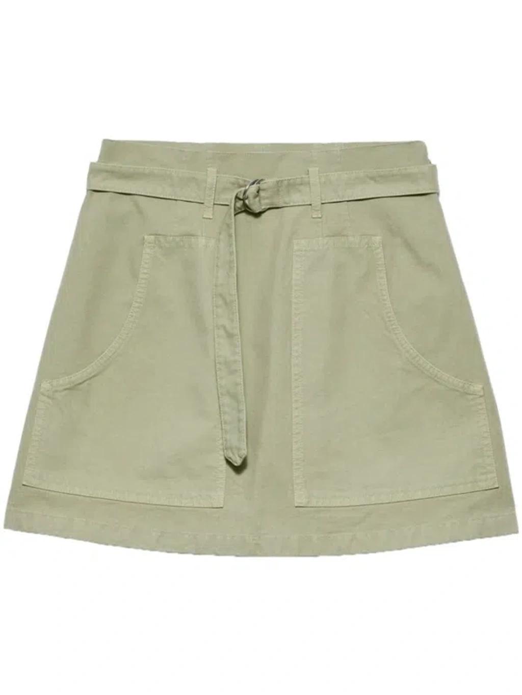 Old Canvas Mini Skirt In Green Product Image