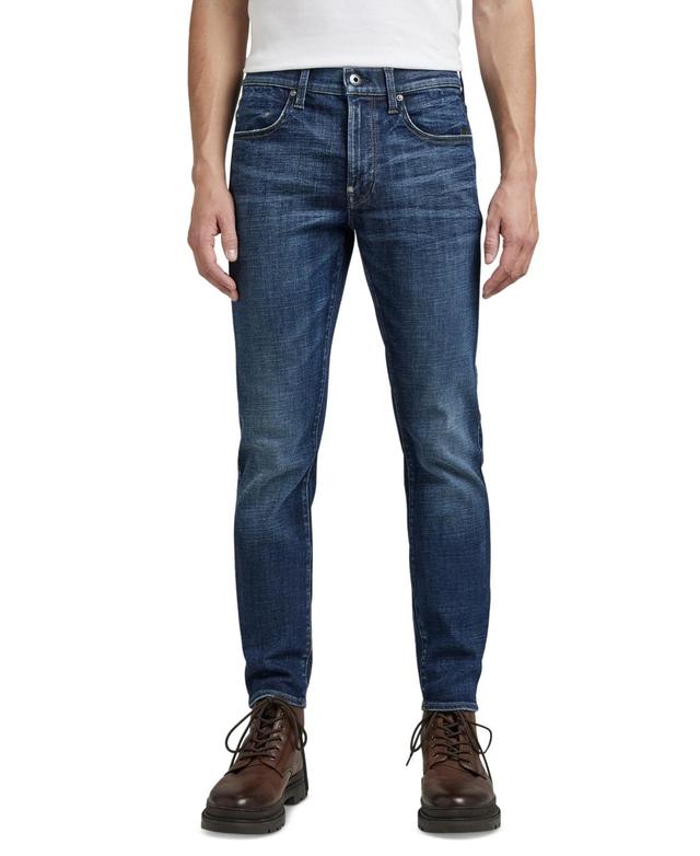 G-Star Raw Mens Skinny-Fit Whiskered Blue Jeans Product Image