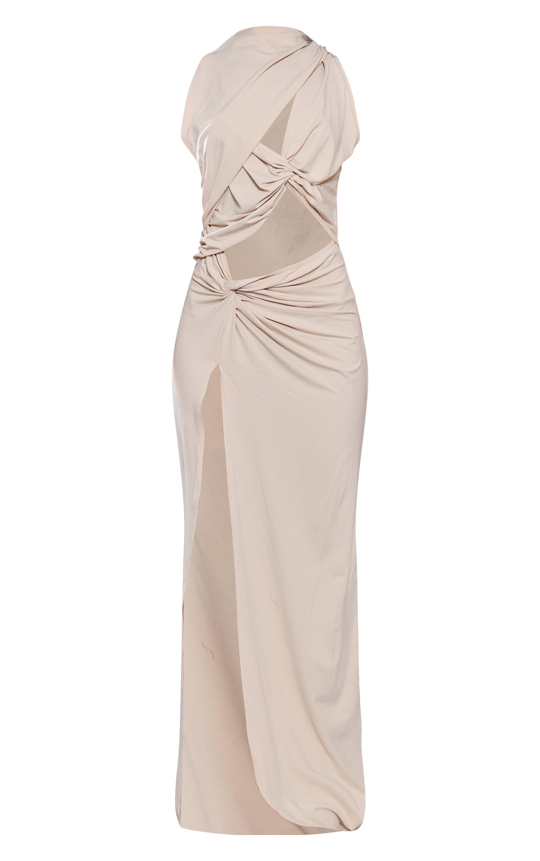 Petite Stone Slinky Knot Detail Cut Out Maxi Dress Product Image