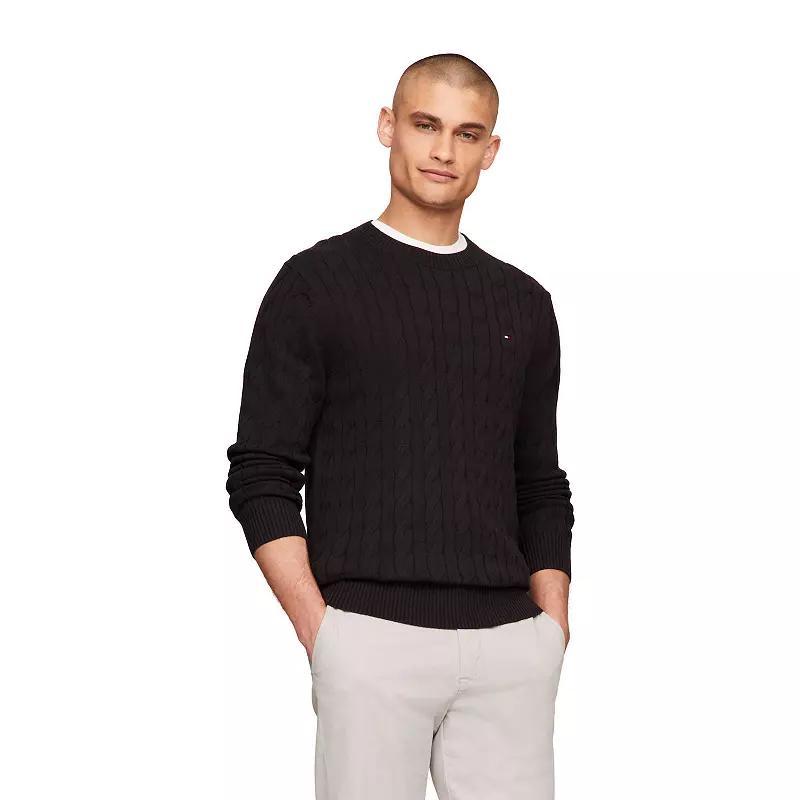 Mens Tommy Hilfiger Cable Crewneck Sweater Product Image