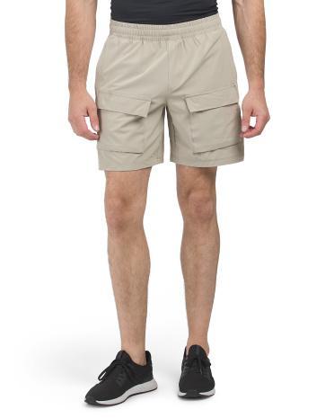 Slim Fit Woven Stretch Cargo Shorts For Men Product Image