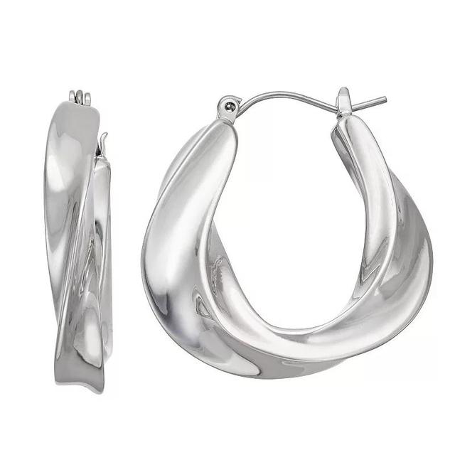 Sonoma Goods For Life Twisted Hoop Earrings, Womens, Silver Tone Product Image