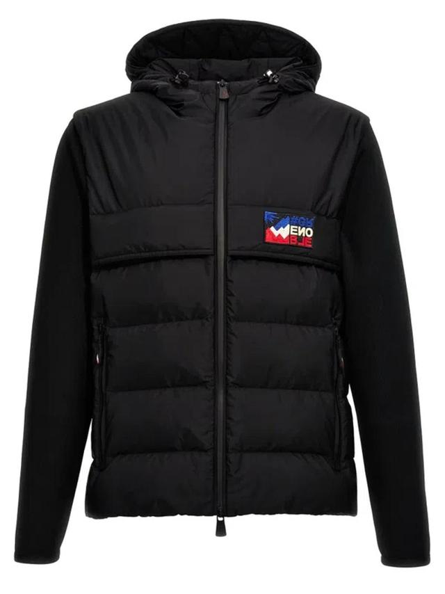 Grenoble Logo Patch Hooded Cardigan In Black Product Image