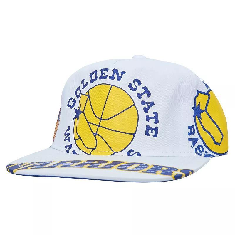 Mens Mitchell & Ness  White Golden State Warriors Hardwood Classics In Your Face Deadstock Snapback Hat Product Image