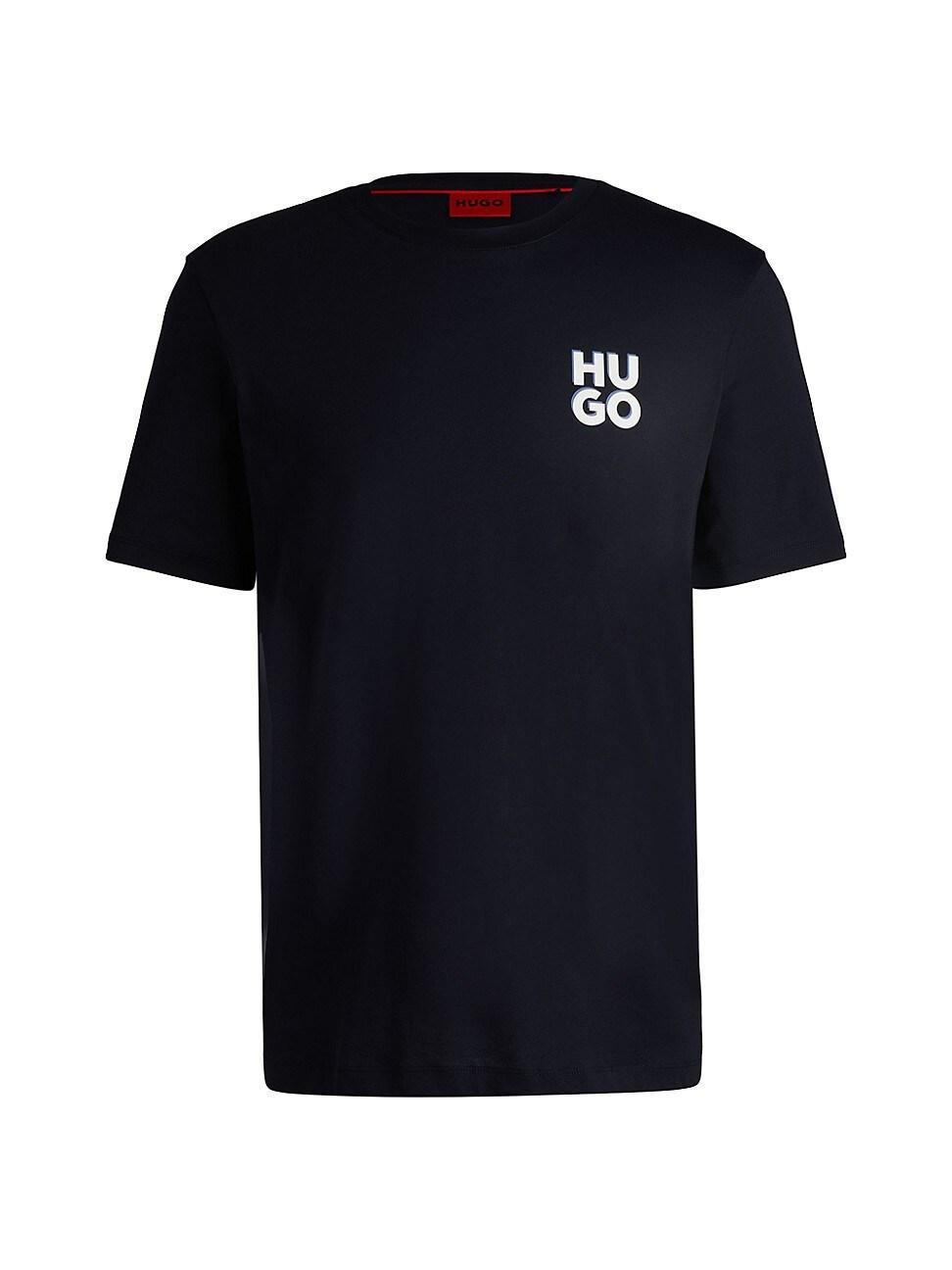 Mens Cotton-Jersey T-Shirt with Stacked Logo Print Product Image