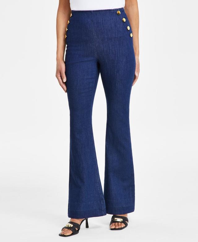 I.n.c. International Concepts Womens Button-Trim High-Rise Jeans, Created for Macys Product Image