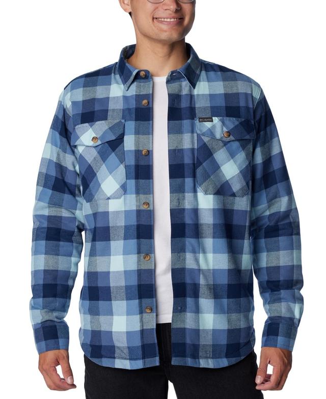 Columbia Mens Plaid Sherpa-Lined Shirt Jacket Product Image