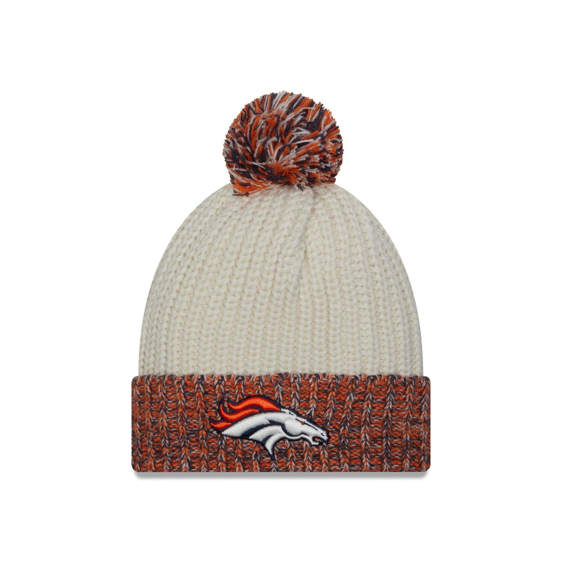 Denver Broncos Throwback Women's Pom Knit Hat Female Product Image