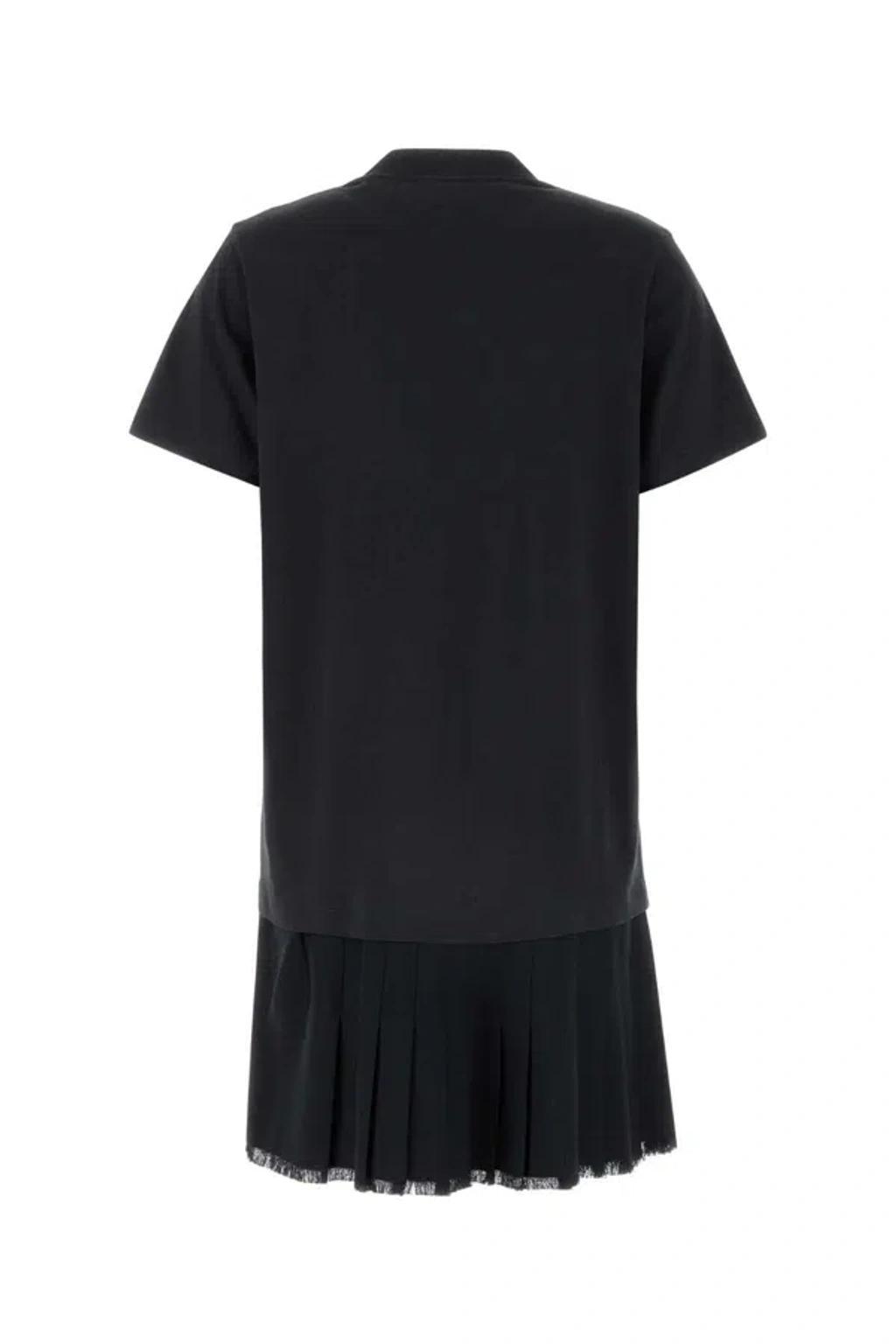 BALENCIAGA Chic Black Cotton T-shirt Dress Product Image