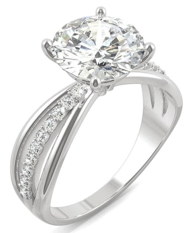 Charles & Colvard 14k White Gold 2 9/10 Carat T.W. Lab-Created Moissanite Split Shank Engagement Ring, Womens Product Image