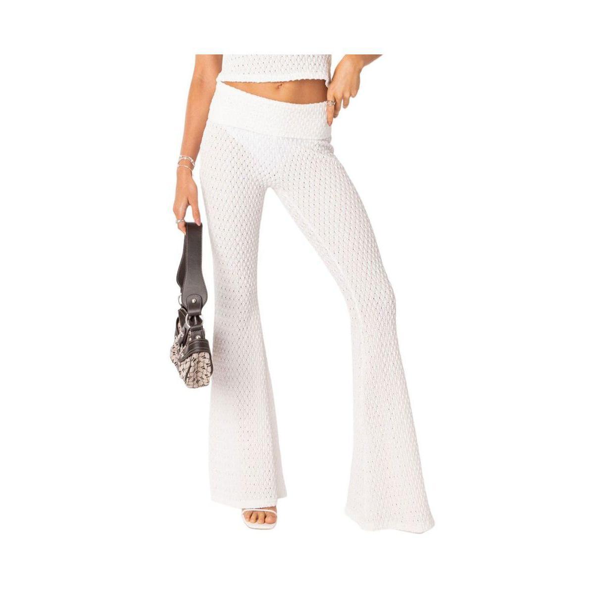 Womens Amalia Textured Knit Fold Over Pants Product Image