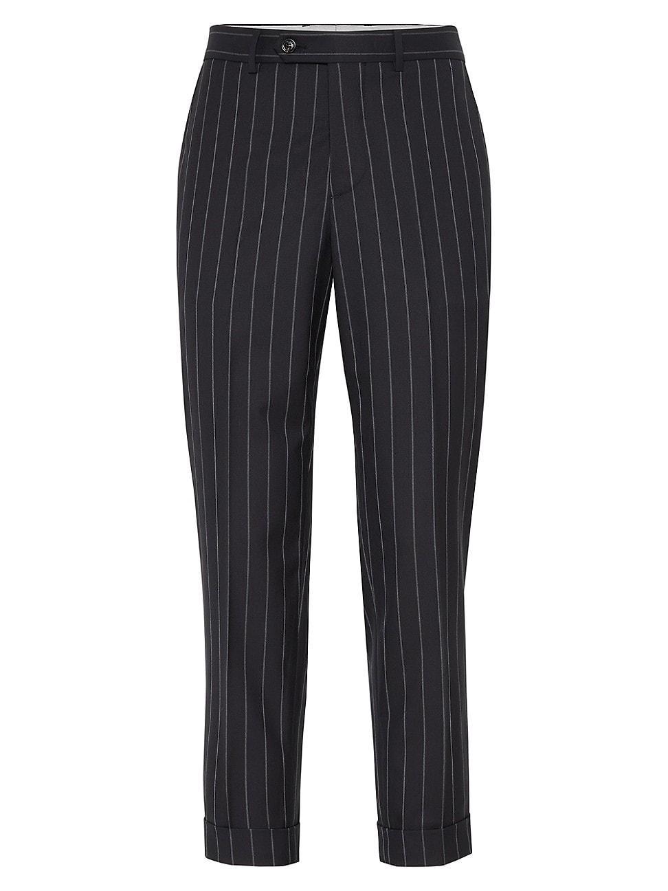 Mens Super 150s Virgin Wool Wide Stripe Batavia Formal Fit Trousers product image