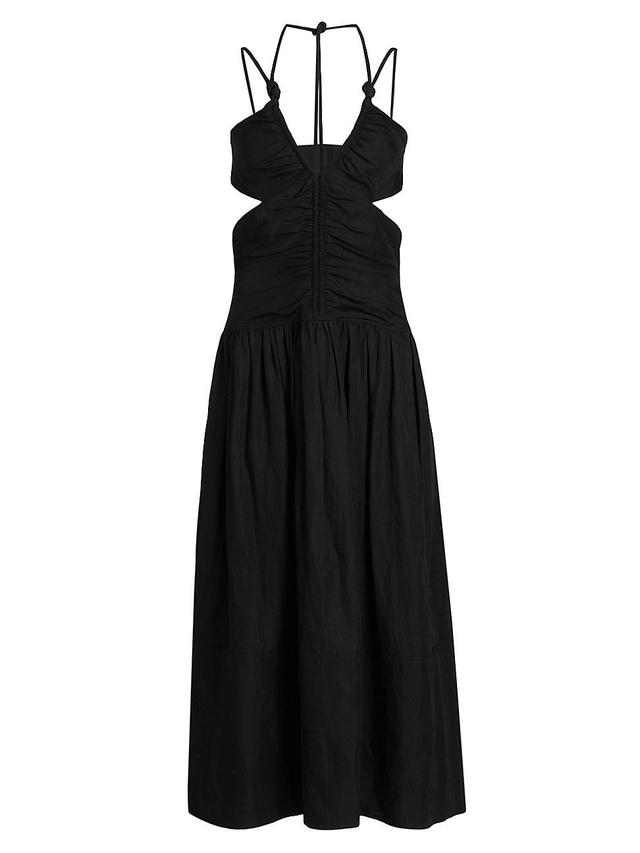 Womens Ruched Cut-Out Maxi Dress Product Image