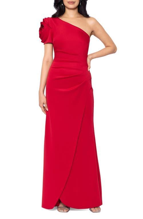 Xscape Evenings Rosette Detail One-Shoulder Gown Product Image