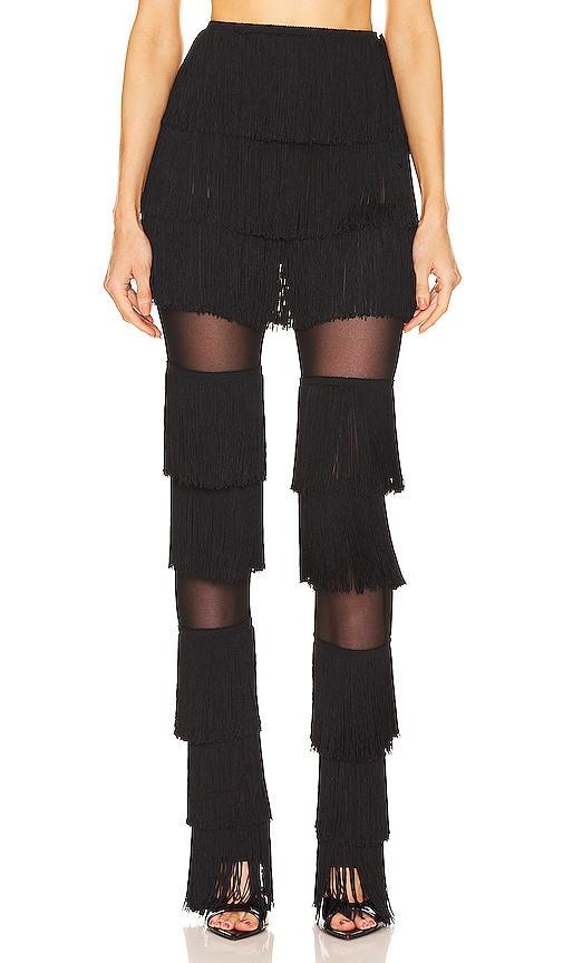 Norma Kamali Spliced Boot Pant With Fringe Size L, M, S. Product Image