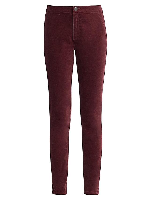 Womens Petite Stretch Velvet Five-Pocket Pants Product Image