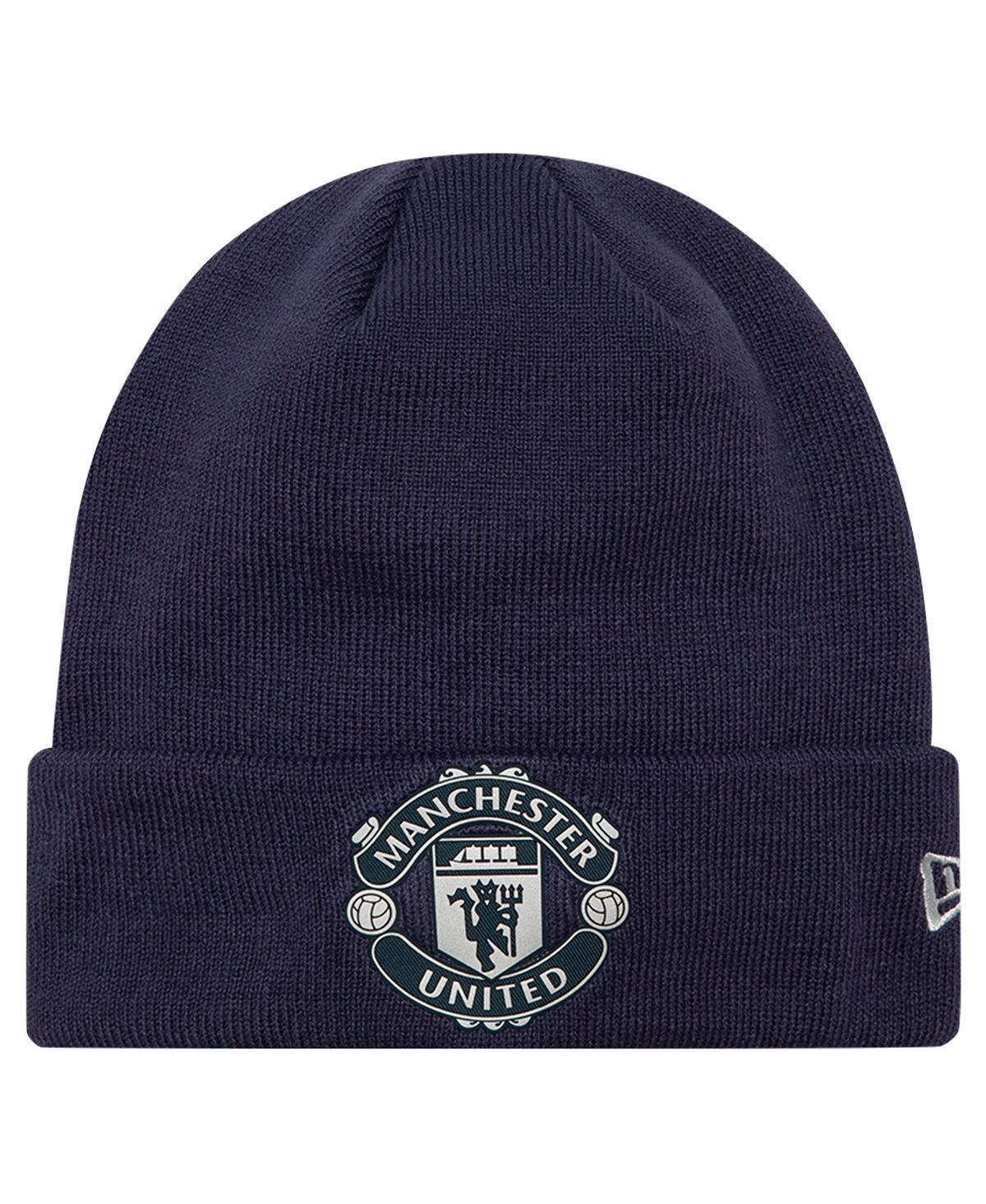 New Era Mens Navy Manchester United Rubber Cuff Knit Hat Product Image