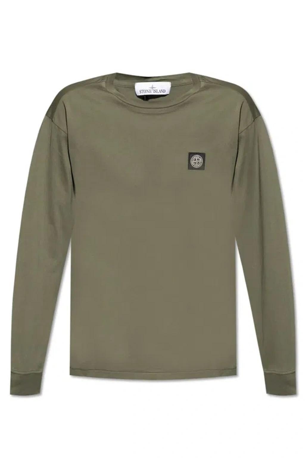 Logo Patch Crewneck Sweatshirt In Green Product Image