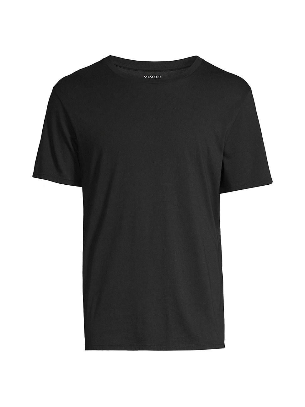 Vince Short Sleeve Pima Cotton Crew Neck Shirt (Heather Carbon) Men's Short Sleeve Pullover Product Image