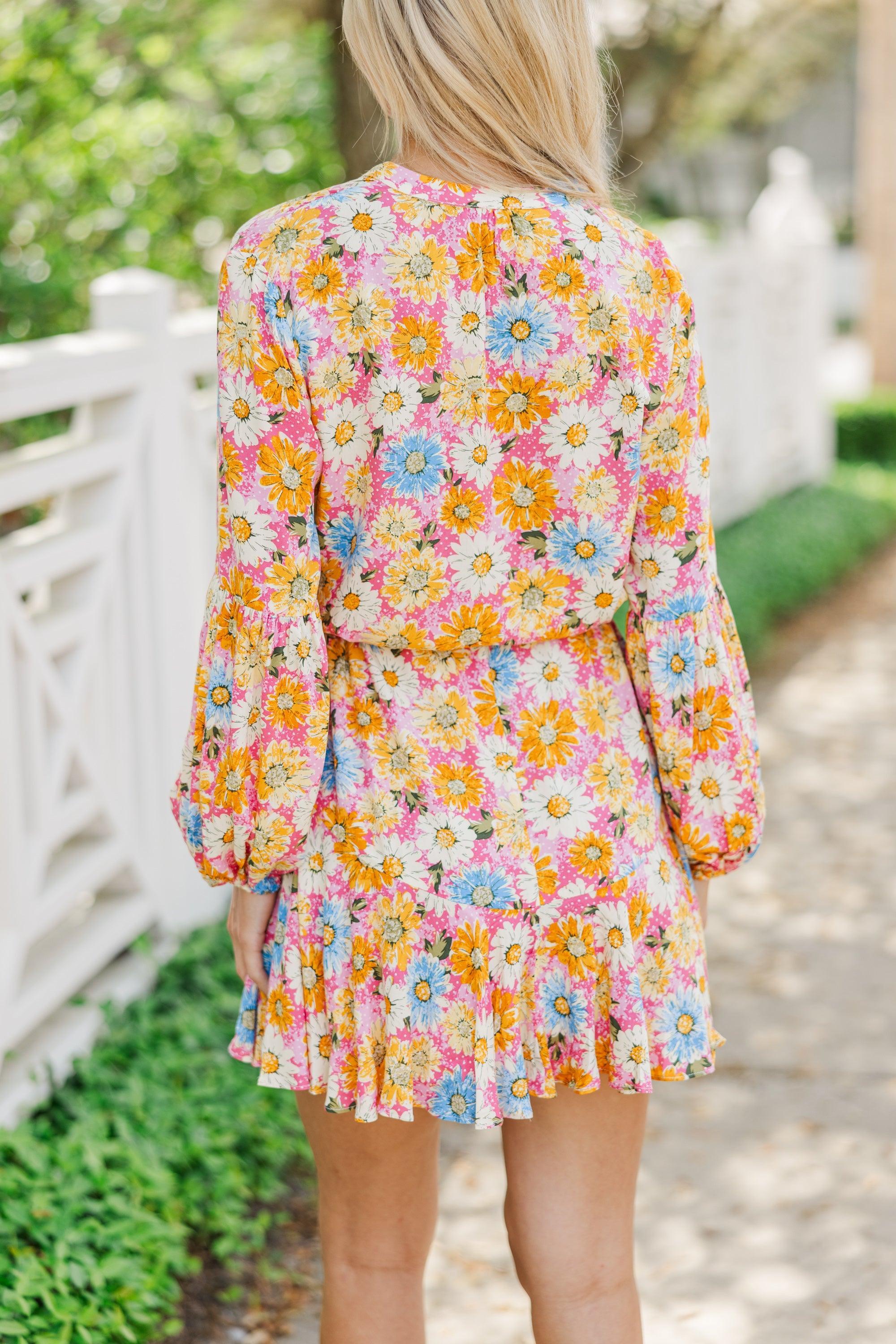 The Sweetest Dream Pink Floral Dress Female Product Image