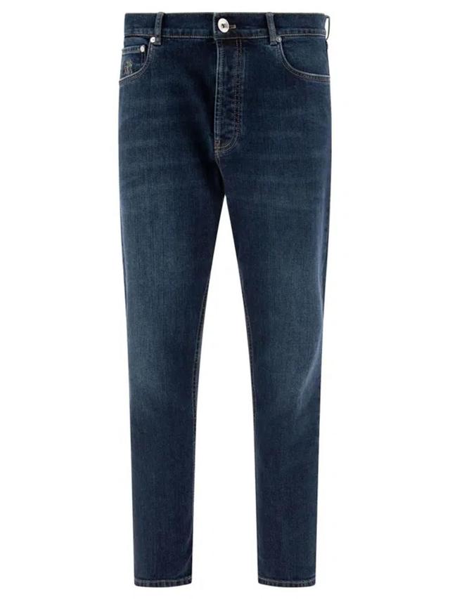 BRUNELLO CUCINELLI Jeans With Distressed Effect In Blue Product Image