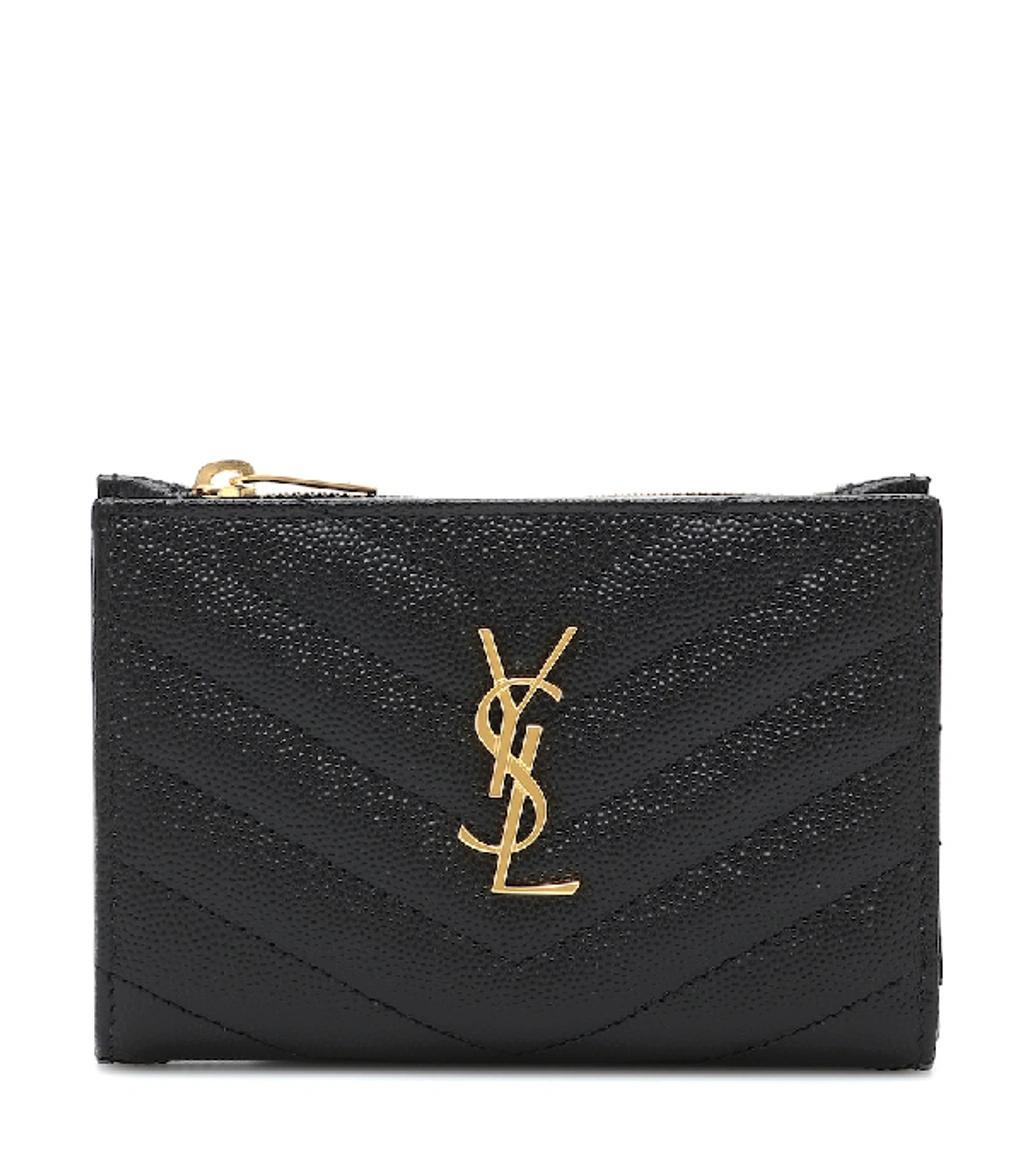 SAINT LAURENT Black Zipped Monogramme Wallet Product Image