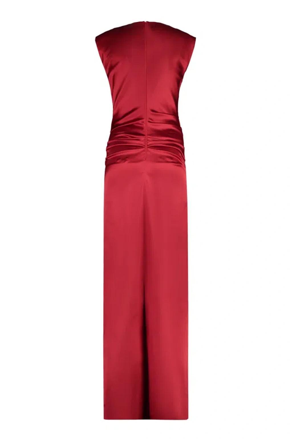 Rea Satin Dress In Red Product Image