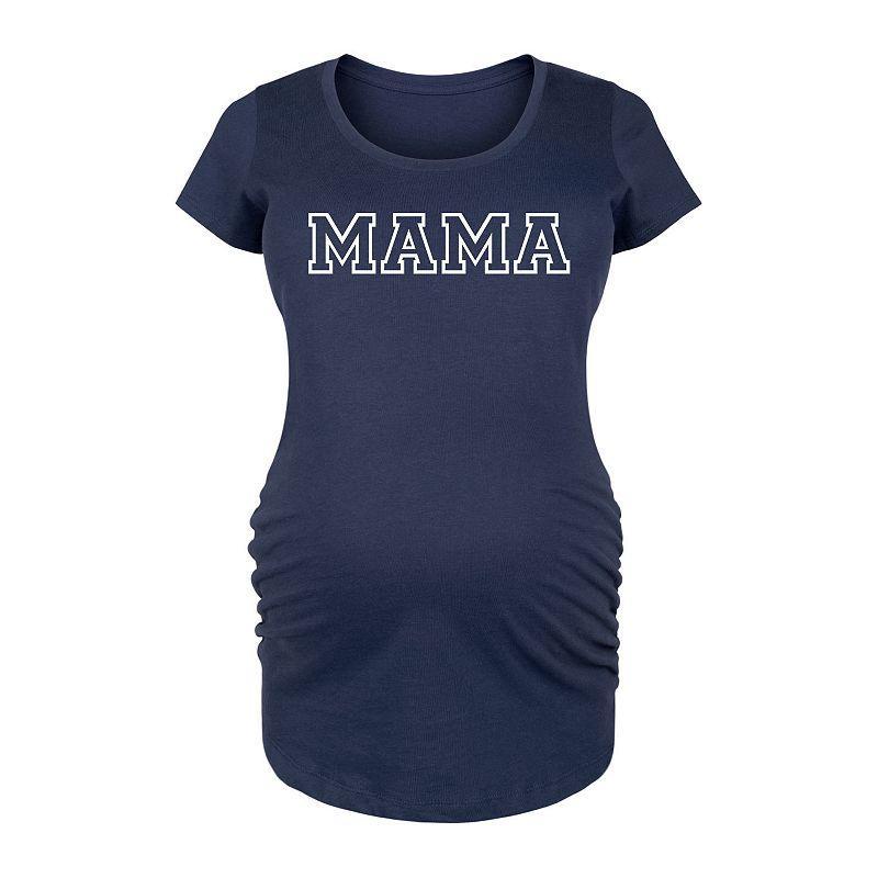 Maternity Mama Block Letters Graphic Tee, Girls Blue Product Image