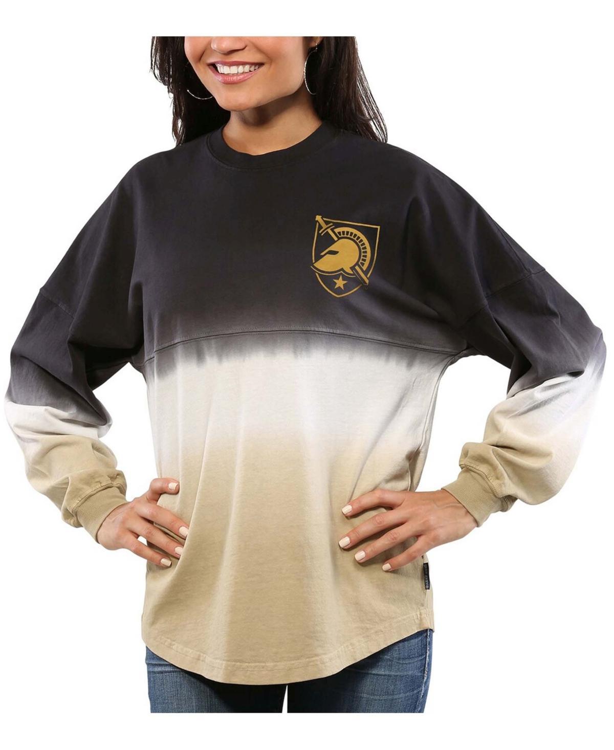 Womens Black Army Black Knights Ombre Long Sleeve Dip-Dyed Spirit Jersey Product Image