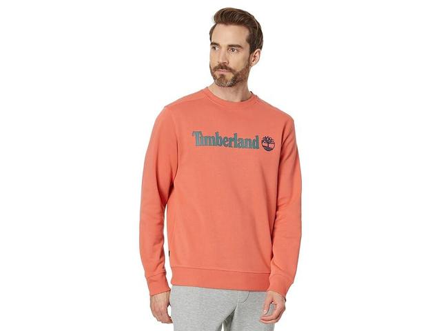 Timberland Linear Logo Crew Neck Sweatshirt (Burnt Sienna App) Men's Sweatshirt Product Image