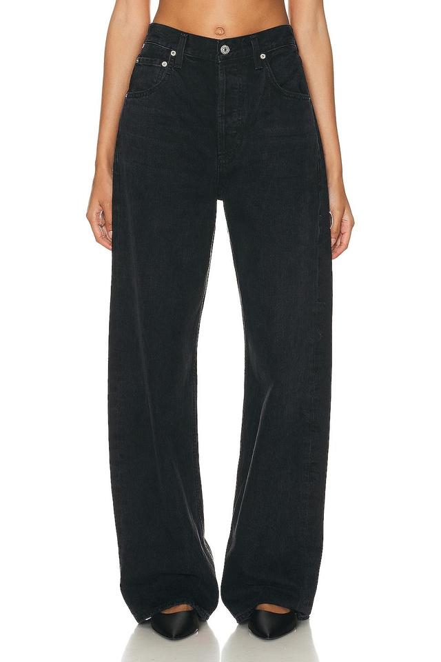 Citizens of Humanity Ayla Baggy Cuffed Crop in Voila - Black. Size 28 (also in 23, 24, 25, 26, 27, 29, 30, 31, 32, 33). Product Image