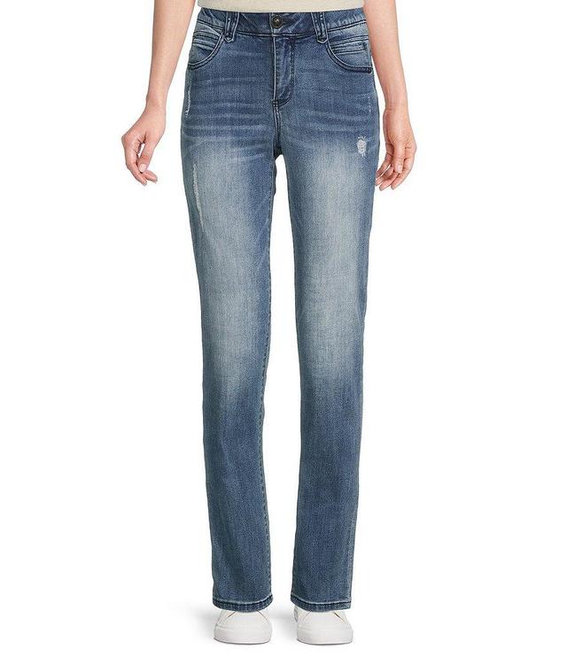 Democracy #double;Ab#double;solution® 5-Pocket Vintage Wash Distressed Straight Leg Jeans Product Image