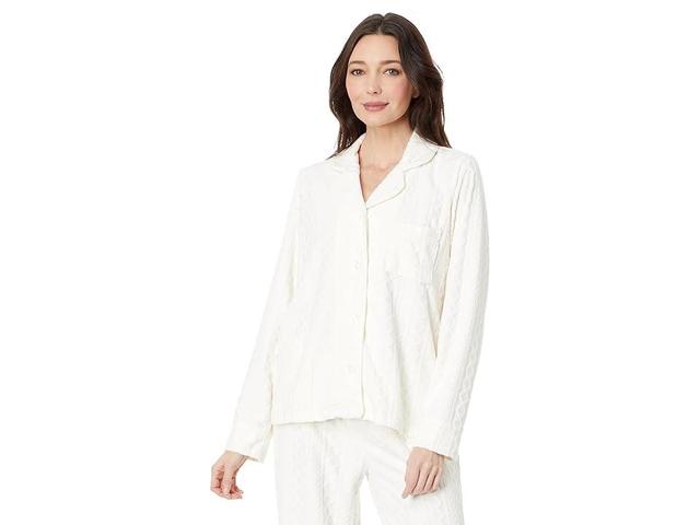 P.J. Salvage Luxe Terry Cable-Knit Shirt (Ivory) Women's Pajama Product Image