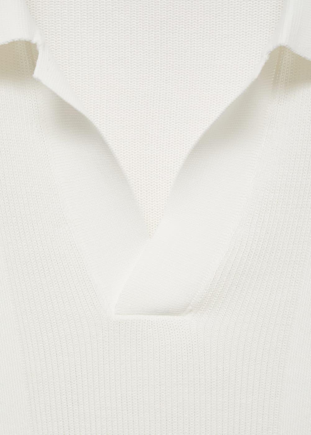 MANGO MAN - Ribbed knit polo shirt off whiteMen Product Image