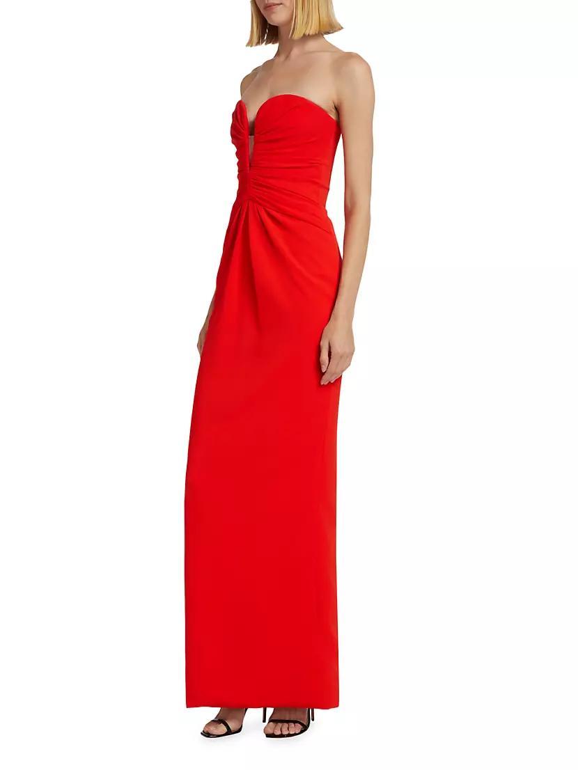 Womens Ruched Strapless Gown Product Image