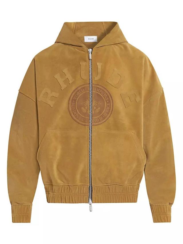 Crest Logo Suede Hoodie Product Image