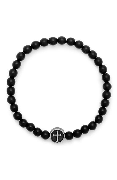 Brook and York Mens Black Agate Bead Bracelet at Nordstrom Product Image