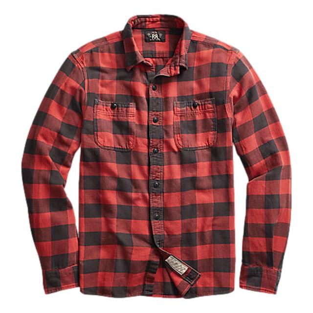 Plaid Twill Workshirt Red Black Product Image