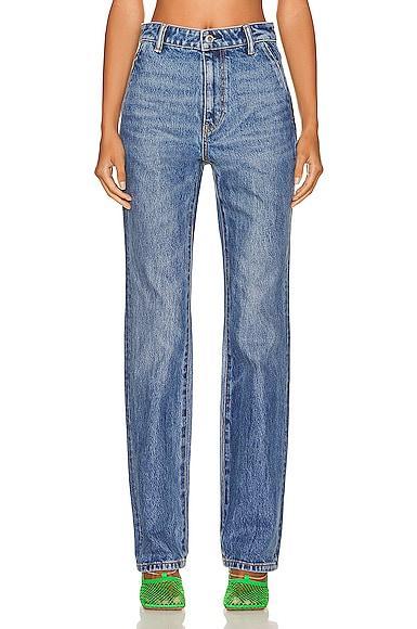 Alexander Wang High Waist Slim Stack Jean in Denim-Medium. - size 25 (also in 27, 29, 30) Product Image