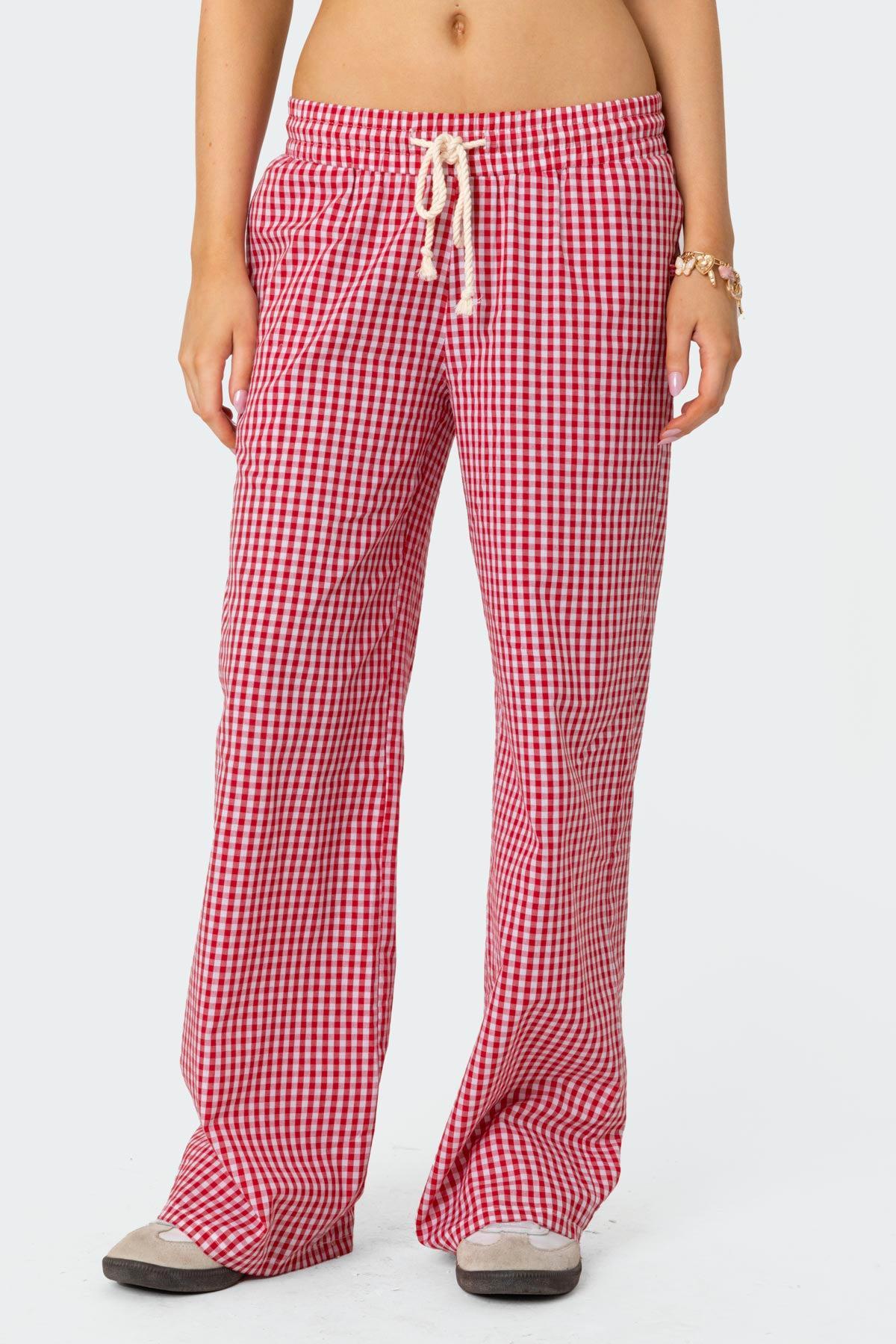 Taya Gingham Pants Product Image