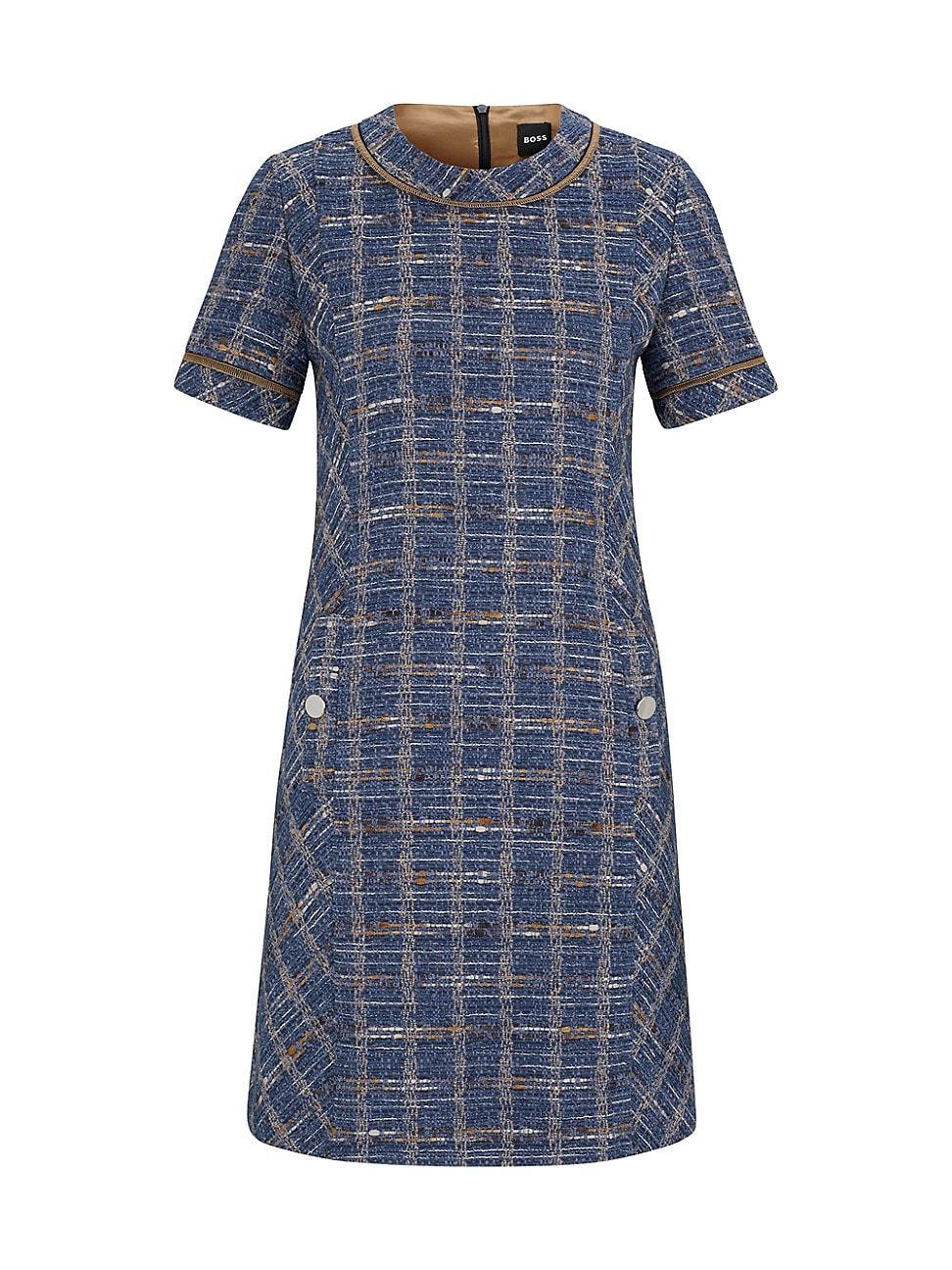 Womens Dress in Tweed Check with Hardware Buttons product image