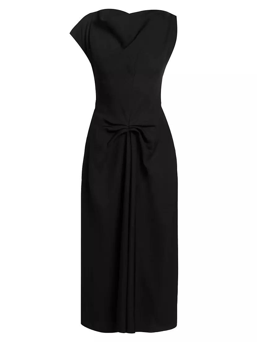 Gathered Asymmetric Midi-Dress Product Image