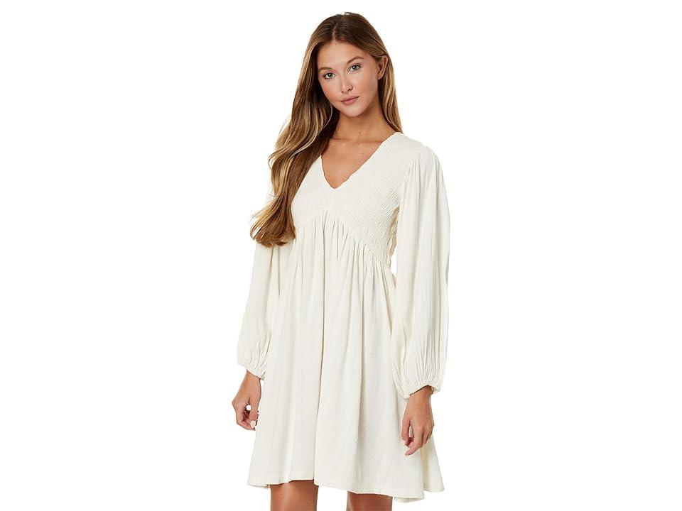 Rip Curl Talia Long Sleeve Dress (Cream) Women's Dress Product Image