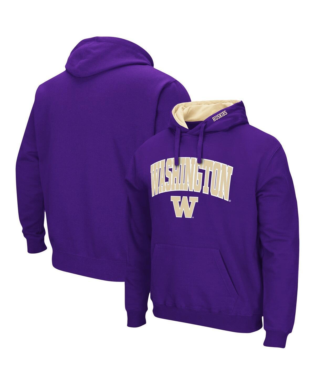 Mens Colosseum Purple Washington Huskies Arch & Logo 3.0 Pullover Hoodie Product Image