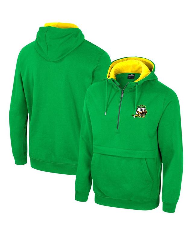 Mens Colosseum Green Oregon Ducks Half-Zip Hoodie Product Image