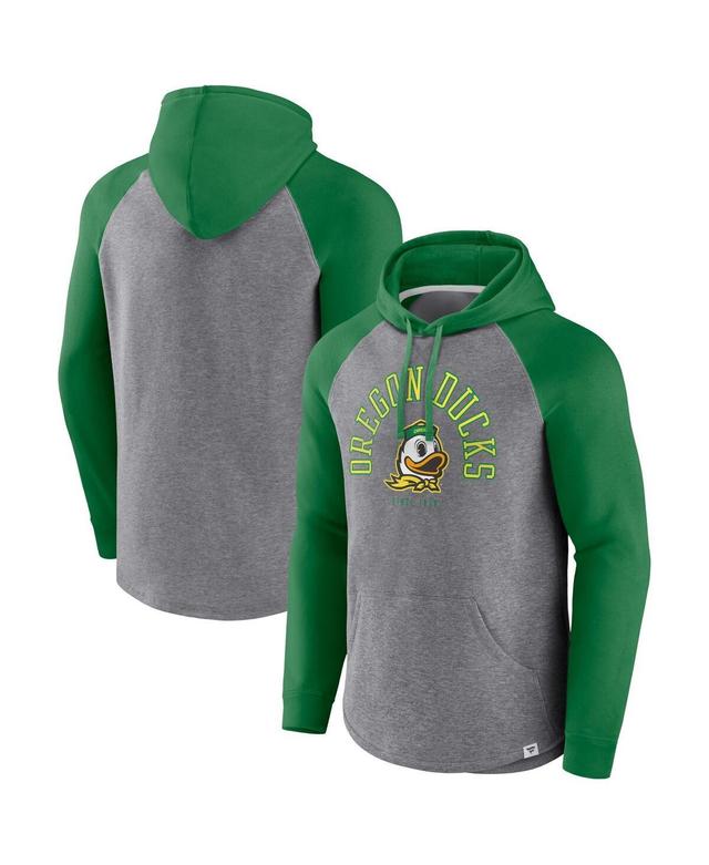 Mens Fanatics Green Oregon Ducks Wrap Up Raglan Pullover Hoodie - Green Product Image